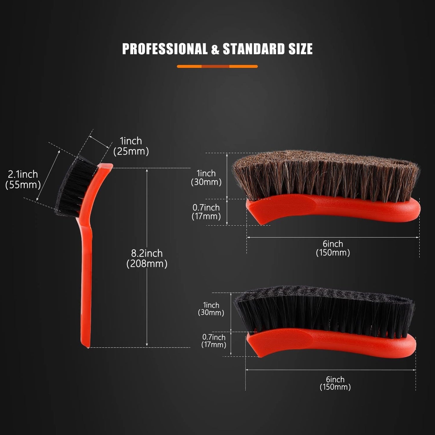 SPTA 3Pcs Car Detailing Brush Kit, Leather & Textile Interior Brush, Comfortable Grip and Scratch-Free Cleaning for Dashboard, Wheels, Seats, Foot Mats and Small Areas