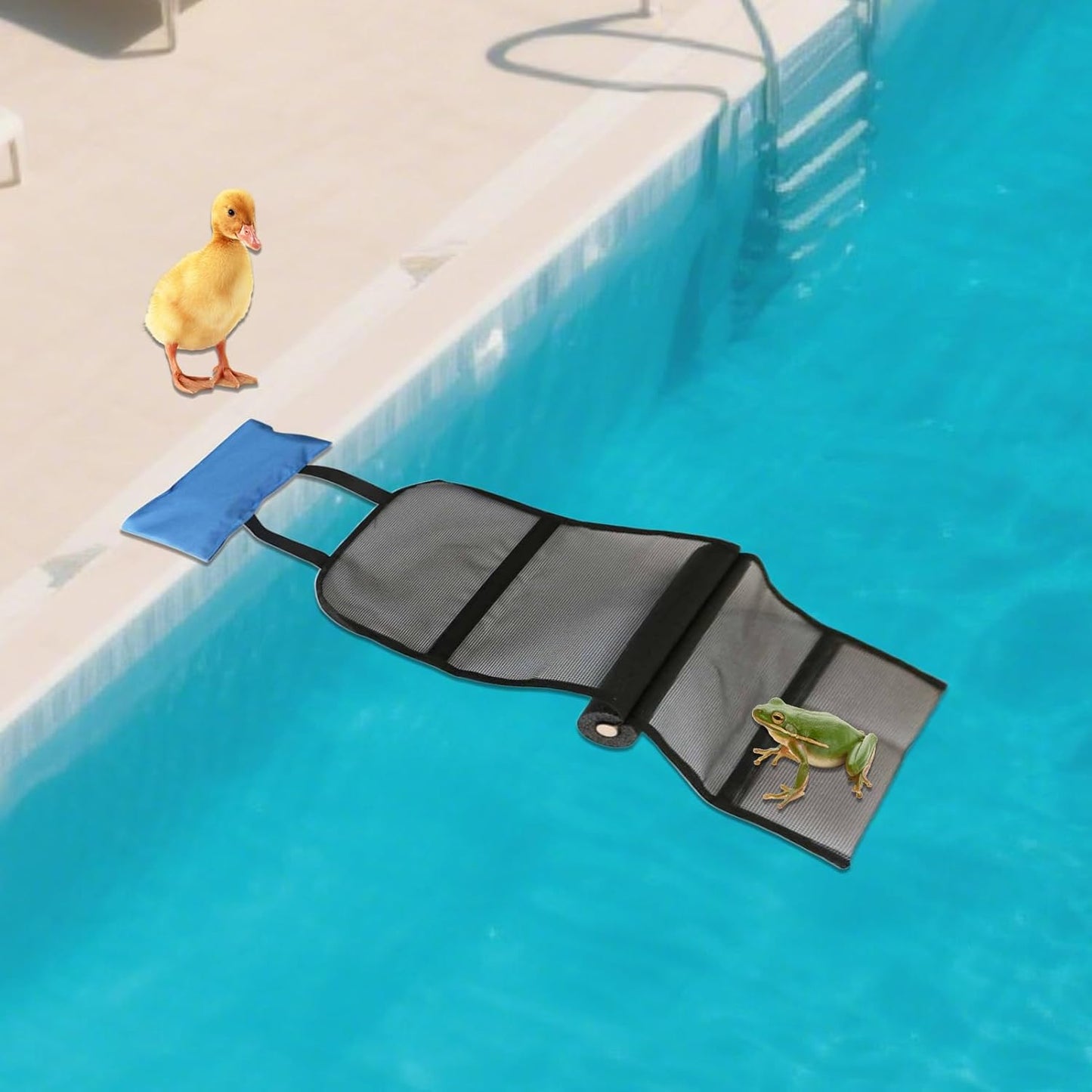 Pool Animal Escape Ramp, Frog Rescue Tool 38,19 x 9,84, Safety Net Design, Versatile and Eco-Friendly, Critter Ramp for Lizards, Birds, Ducks, Spa Accessories