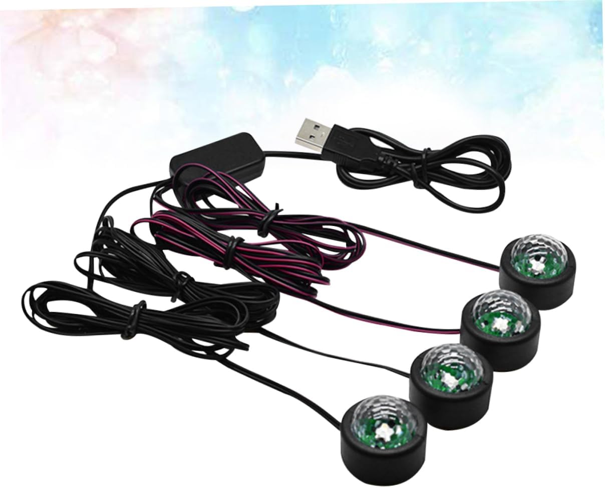 FUNOMOCYA USB Powered Car Led Lighting Lamp Voice Control for Car Decoration and Night Ambience