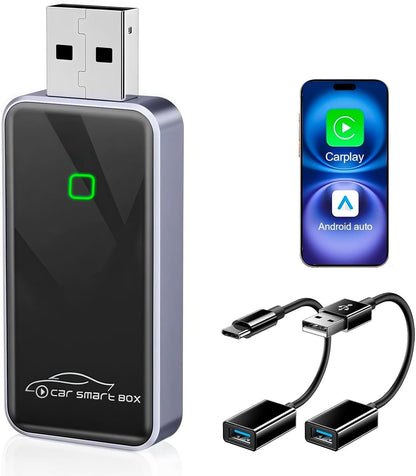 Wireless CarPlay Adapter for iPhone and Android, Stable Fast Mini Carplay Wireless Adapter, Plug and Play, Stable Car Control & No Delay,Mini Edition,Equipped with Bluetooth 5.3 and Dual-Band WiFi