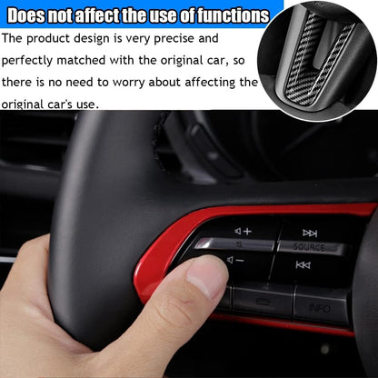 Kakash Custom Interior Accessories for Mazda 3 2019 2020 2021 2022 2023 CX-30 CX-50 MX-30 ABS Auto Steering Wheel Buttons Sequins Cover Trim Decoration Panel Moulding 4Pcs/Set(Carbon Fiber Style)