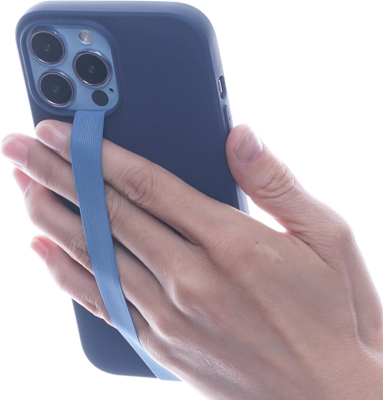 TFY Elastic Phone Strap, Universal Slim Hand Finger Grip, Non-slip Cell Phone Holder, fit Most Smartphones Case - 2 Pieces (Blue)