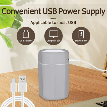 UCINNOVATE 300ml Essential Oil Diffuser, Cool Mist Humidifier with Colorful Lighting, USB Essential Oil Aromatherapy Diffuser for Home Bedroom Office, 2 Mist Modes, Auto Off Safety Function(Grey)