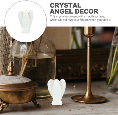 LALAFINA 4pcs Angel Crystal Statue Cute Guardian Angel Angel Figurines Healing Crystal Decor Gemstone Carved Pocket Decor for Easter Decor Home Witchcraft Supplies