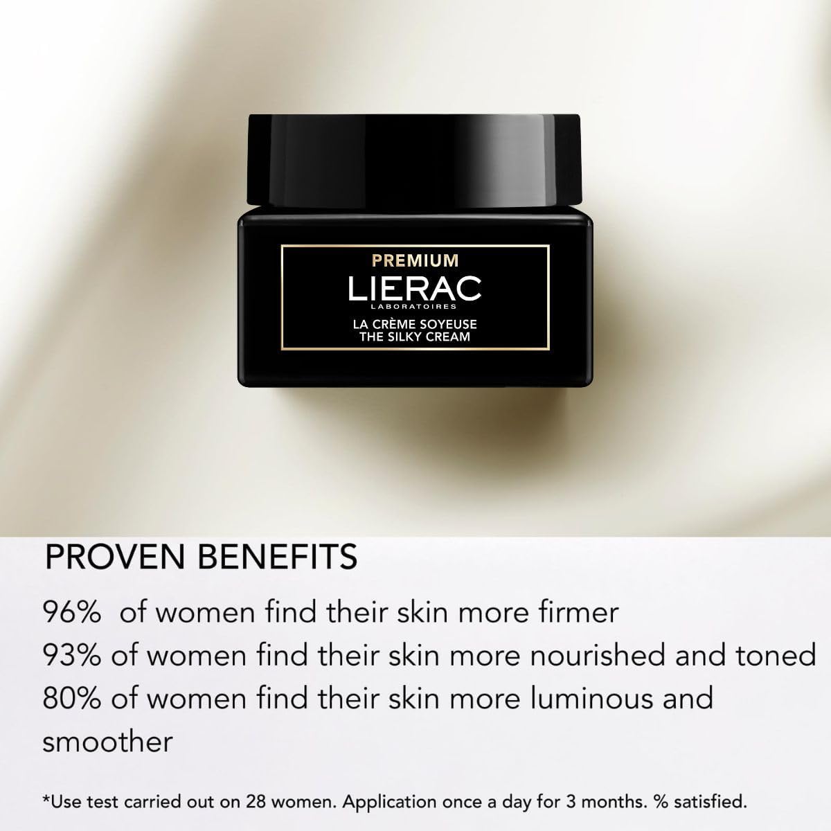 Lierac Premium Soyeuse Refill, Anti-Aging Face Cream, Smoothing Moisturizing with Hyaluronic Acid and Niacinamide, for Normal and Combination Skin, Size 50 ml