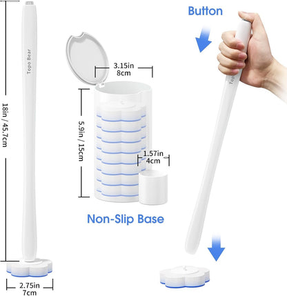 Topo Bear Disposable Brush Holder Set with 40 Refills Disposable Cleaning System for Bathroom
