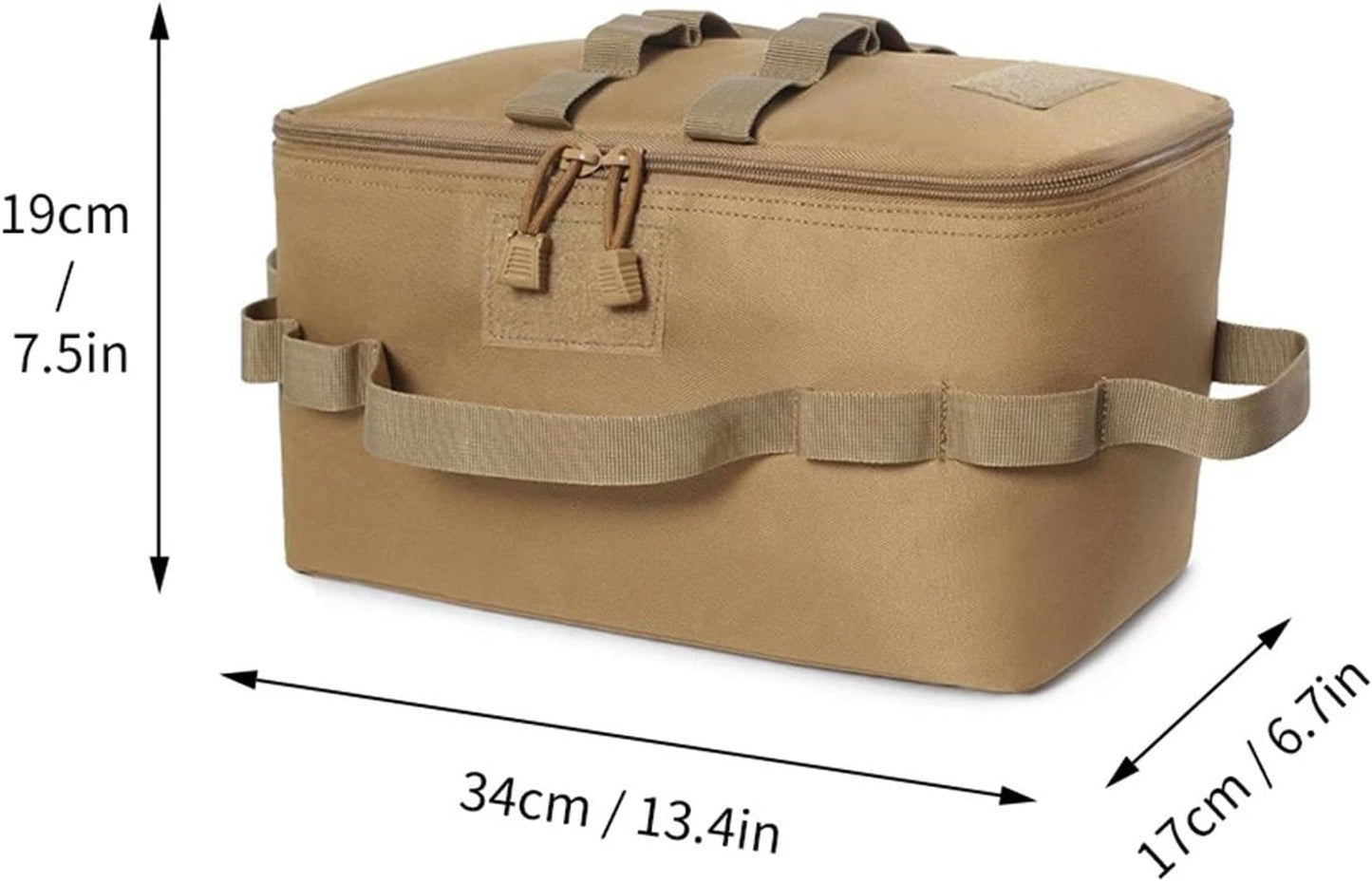 Folding Stove Canister Organizer, Camping Storage Bag, Outdoor Gear Bag, 13.39x6.69x7.48 Inches Portable Cookware, Travel Hiking Material 600d Encrypted Oxford Cloth