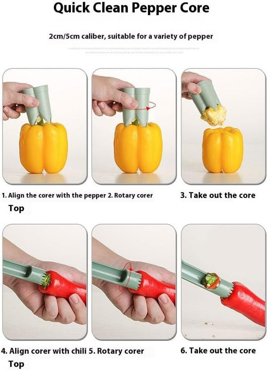 lopituwe Gadget per Utensili da Cucina semplici Realizzati in ABS per Una Facile rimozione dello Stelo Facile da ruotare e Tirare Semplicemente per Rimuovere efficacemente Gli steli, Verde