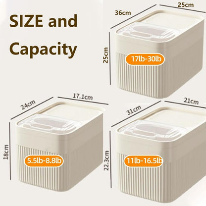 Airtight Dog Food Storage Container with Measuring Cup, Clear Pet Food Storage Bins, Up to 30 lbs, Large Pet Dry Foo𝖽 Storage Bins for Dog Cat Bird and Other Pe𝗍 Foo𝖽 (Clear,Large)