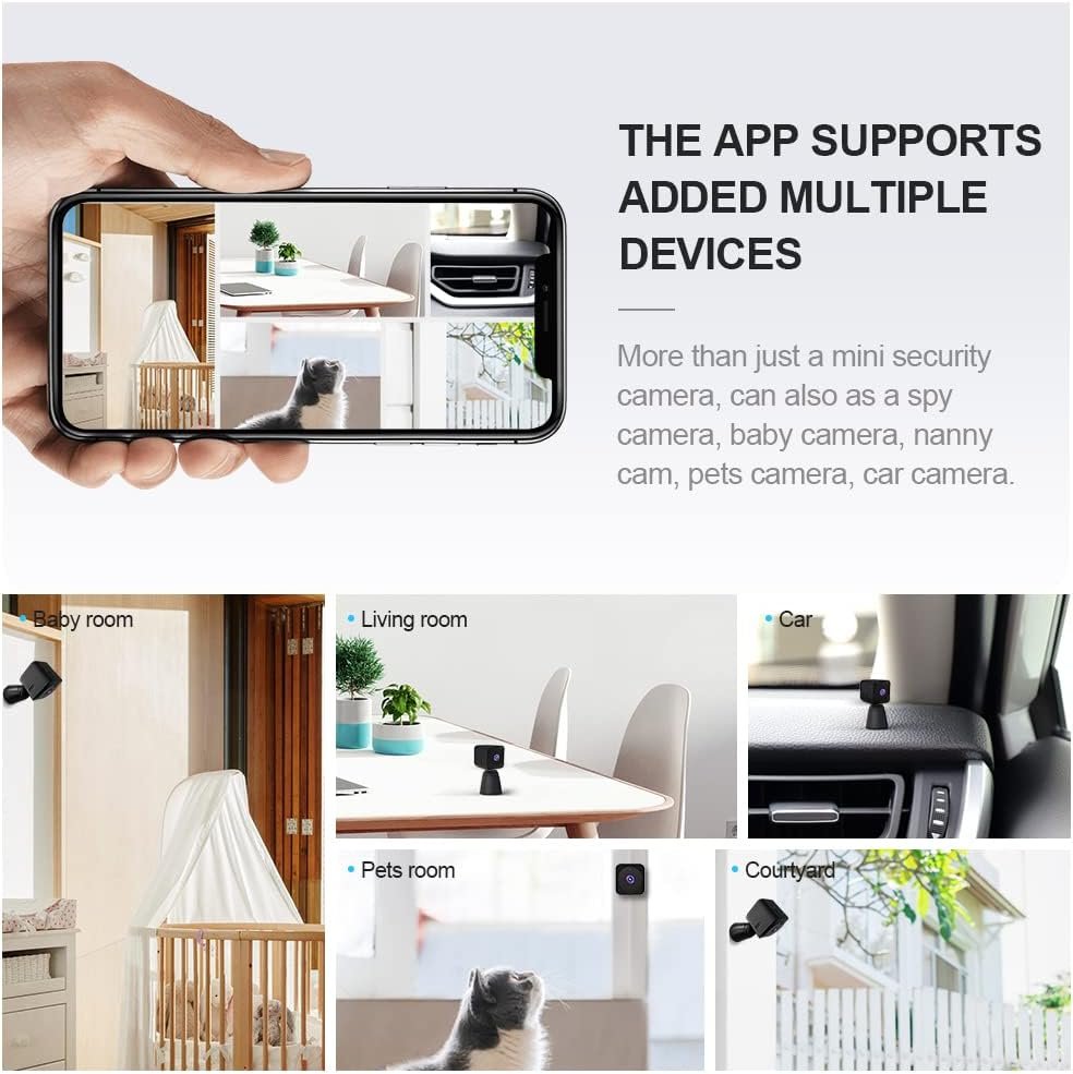 AOBOCAM Smallest Security Camera 4K HD Indoor WiFi Hidden Clear Live Video Battery Powered Long Standby Time Cam Compact Tiny Wireless Surveillance Cameras with Phone App Easy Setup for Home (Q18)