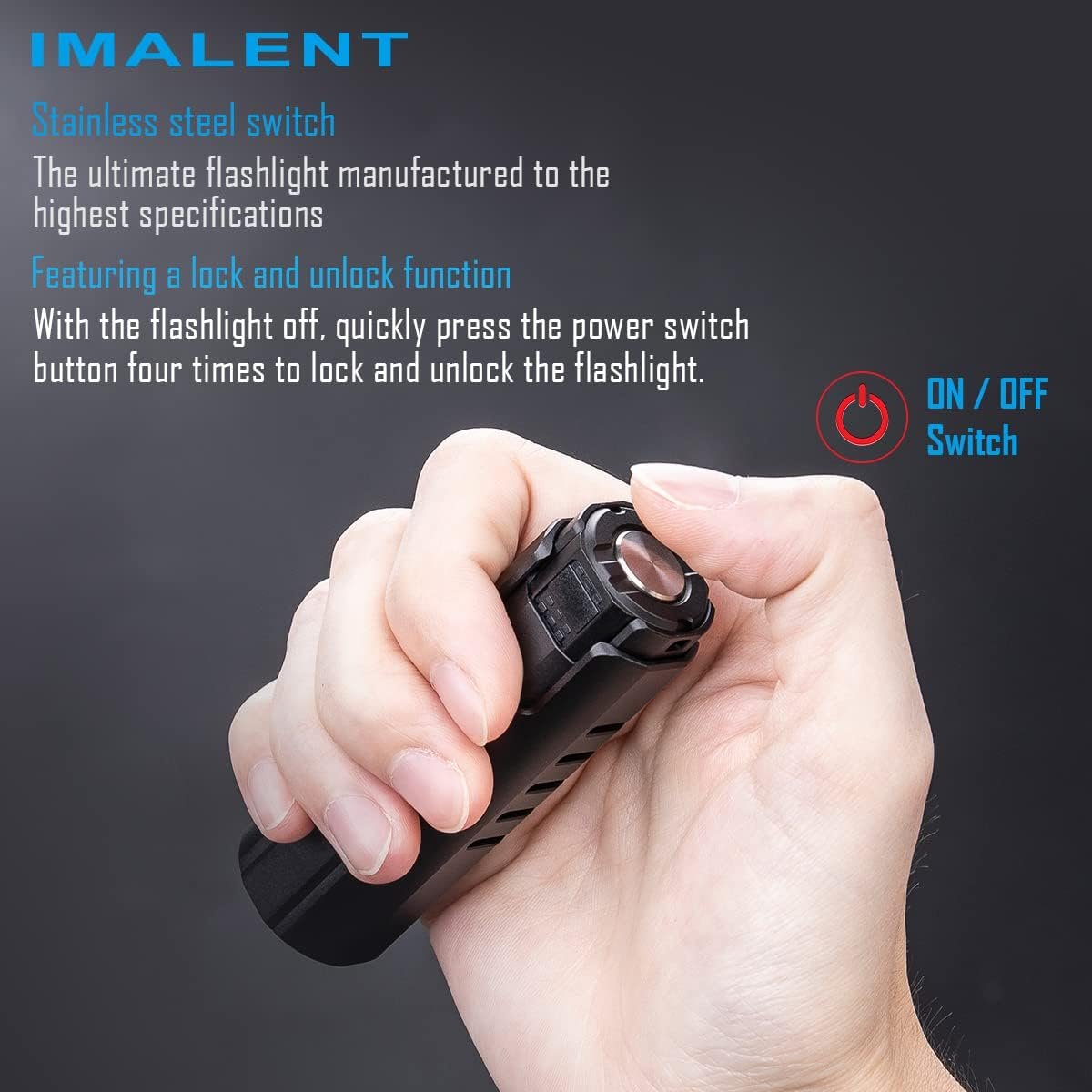 IMALENT LD70 LED Torch, 4000 Lumens EDC Rechargeable Torch with 1 CREE XHP 70.2 LED, 203 Meters Throw, Brightest Flashlight Best for Camping, Repairing, Inspection (Black)