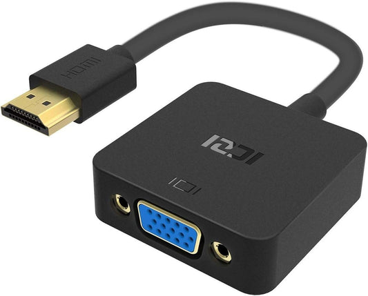 ICZI HDMI to VGA Adapter,1080p 60hz Full HD HDMI Male to VGA Female Converter for Laptops, PC, Projector, Monitor and More