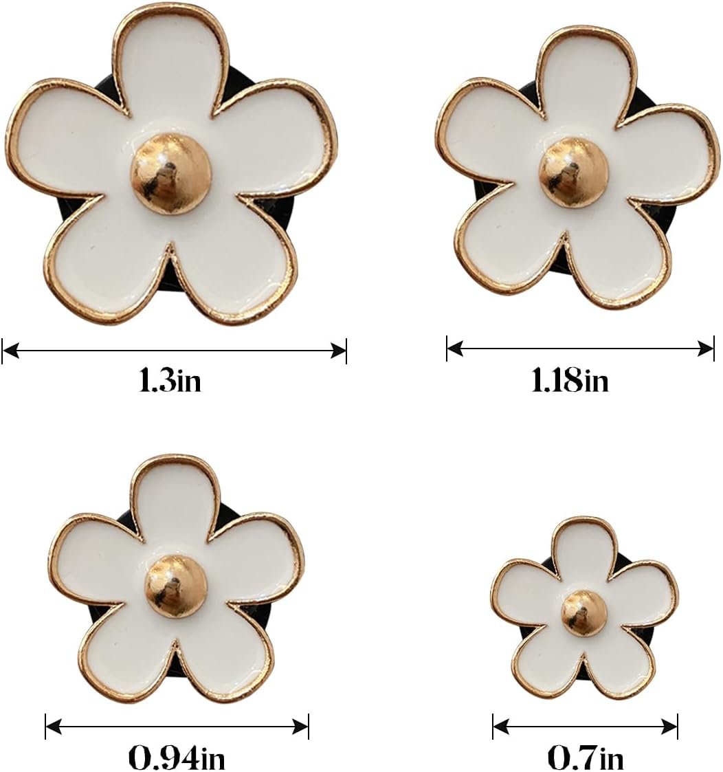 XINLIYA 8PCS Car Daisy Flower Air Vent Clip, Cute Auto Outlet Air Conditioning Clip, Sweet Girly Vehicle Gift for Women Girls, Car Interior Decor Universal Fit（White）