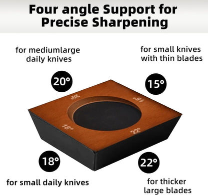 Rolling Knife Sharpener, Multi-Angle Knife Sharpening Tool with Industry Diamonds for Kitchen Knives - Knife Sharpener Kit Offers 15, 20, 18, 22 Degree Sharpening, 4 Angle