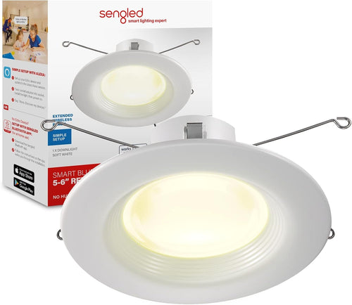 Sengled Smart Recessed Lighting, 5/6 inch, S1 Auto Pairing with Alexa Devices, Led Lights, Smart Can Lights Retrofit Work with Alexa, Smart LED Downlight, ‎Warm Light Bulbs, Conversion Kit, 1-Pack