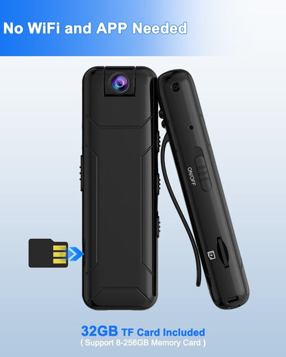 Body Camera with 32GB Memory Card, UCOCARE 1080P FHD Spy Camera No WiFi, Wearable Camera with PIR Motion Detection, 10 Hours of Use on One Charge, Widely Applied for Travel, Bike, Hiking (L902)