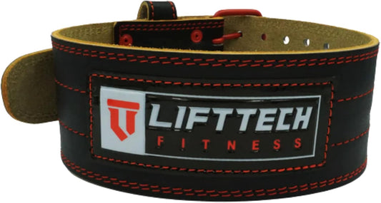 Lift Tech Fitness Weight Lifting Belt 4" Leather Belt for Men and Women Gym Belt for Deadlift Squat Powerlifting Crossfit Strength Training Leather Belt for