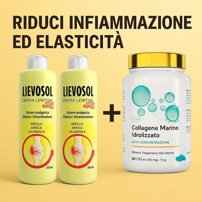 Marine Collagen with Hyaluronic Acid and Arnica Cream - Anti-Aging and Soothing Treatment with Lievosol and CL-38 - Deep Hydration, Skin Elasticity, Muscle and Joint Relief - 200ml