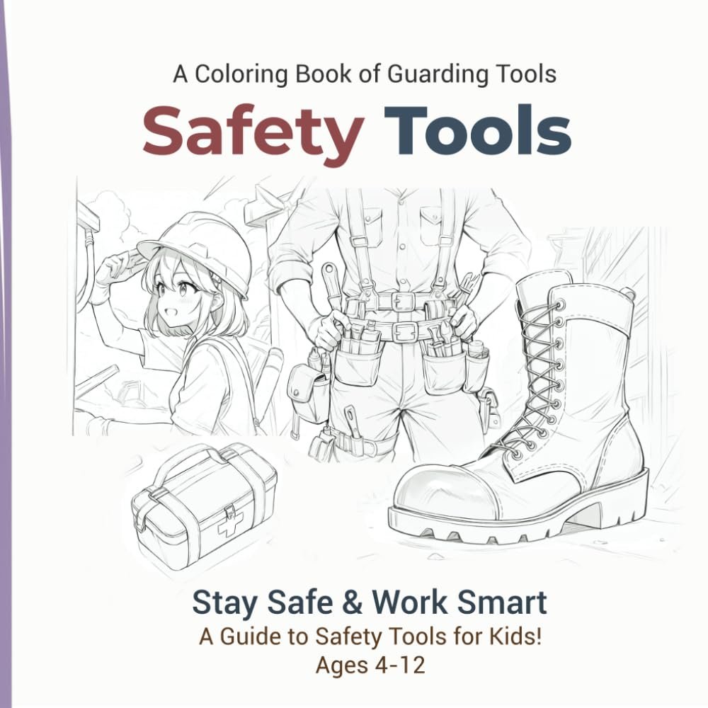 Stay Safe & Work Smart: A Guide to Safety Tools for Kids! - A Coloring Book of Guarding Tools: A Coloring Book of Guarding Tools