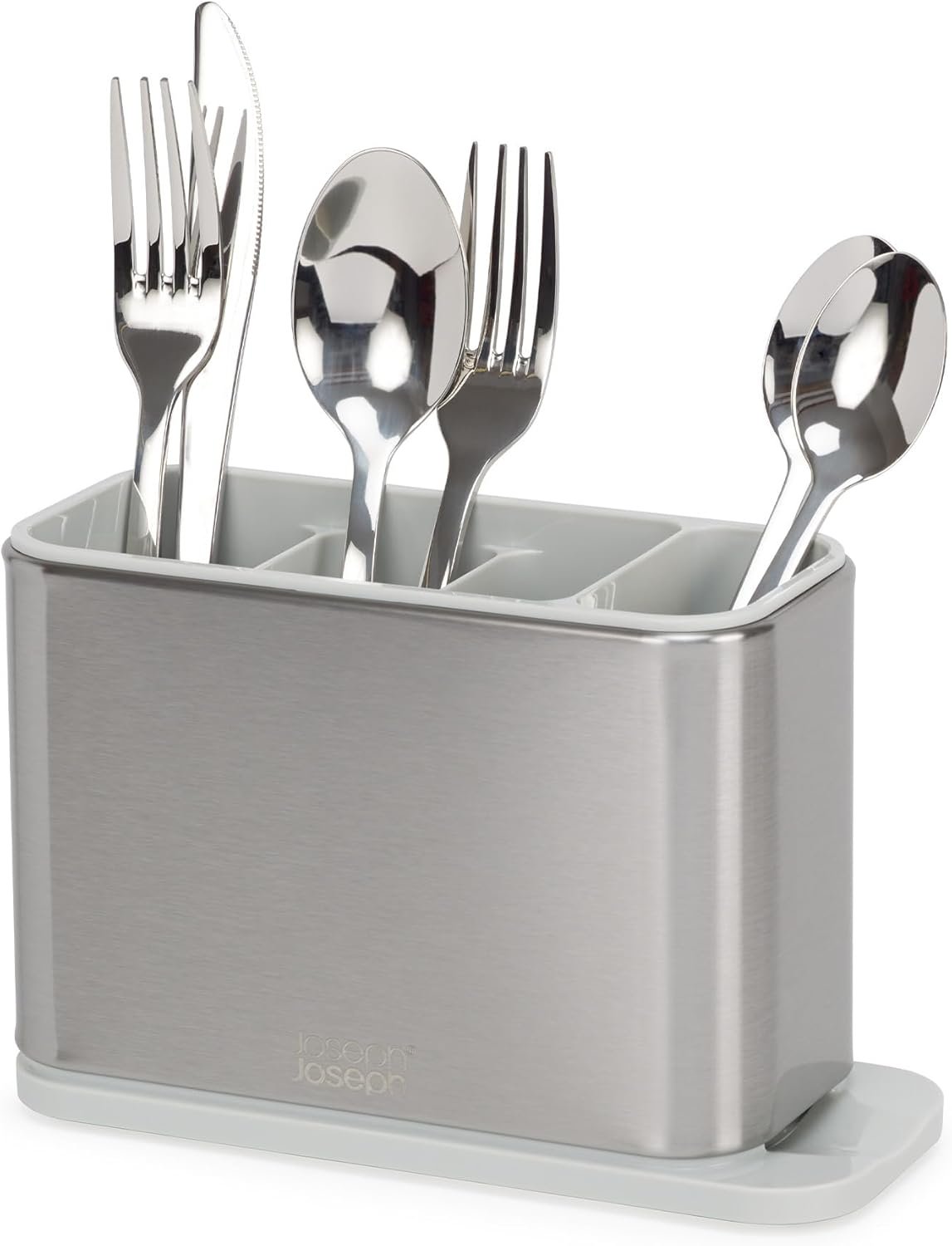 Joseph Joseph Surface Kitchen Sink Cutlery Drainer, Utensil Cutlery And Kitchen Gadgets Holder With Draining Base, Kitchen Storage, Stainless Steel