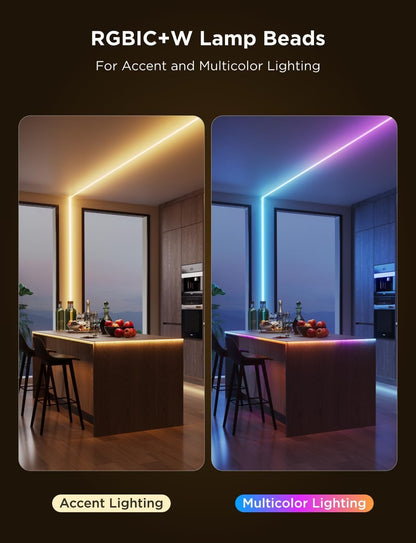 Govee COB LED Strip Light Pro, Smart Strip Light Compatible with Alexa, Google Assistant and Matter, RGBICW Light with Warm White, Color Changing Light Strip, LED Lights for Bedroom, Cabinet,16.4ft
