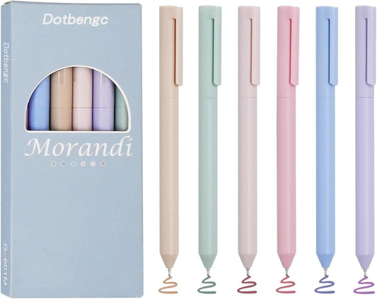 6 PCS Colored Gel Pens, Aesthetic Journaling Smooth Writing Pen, Pastel Quick Dry Coloured Ink Pens, 0.5mm Fine Tip Point, Cute Pen for Coloring Note Taking, School Office Supplies Stationery (6)