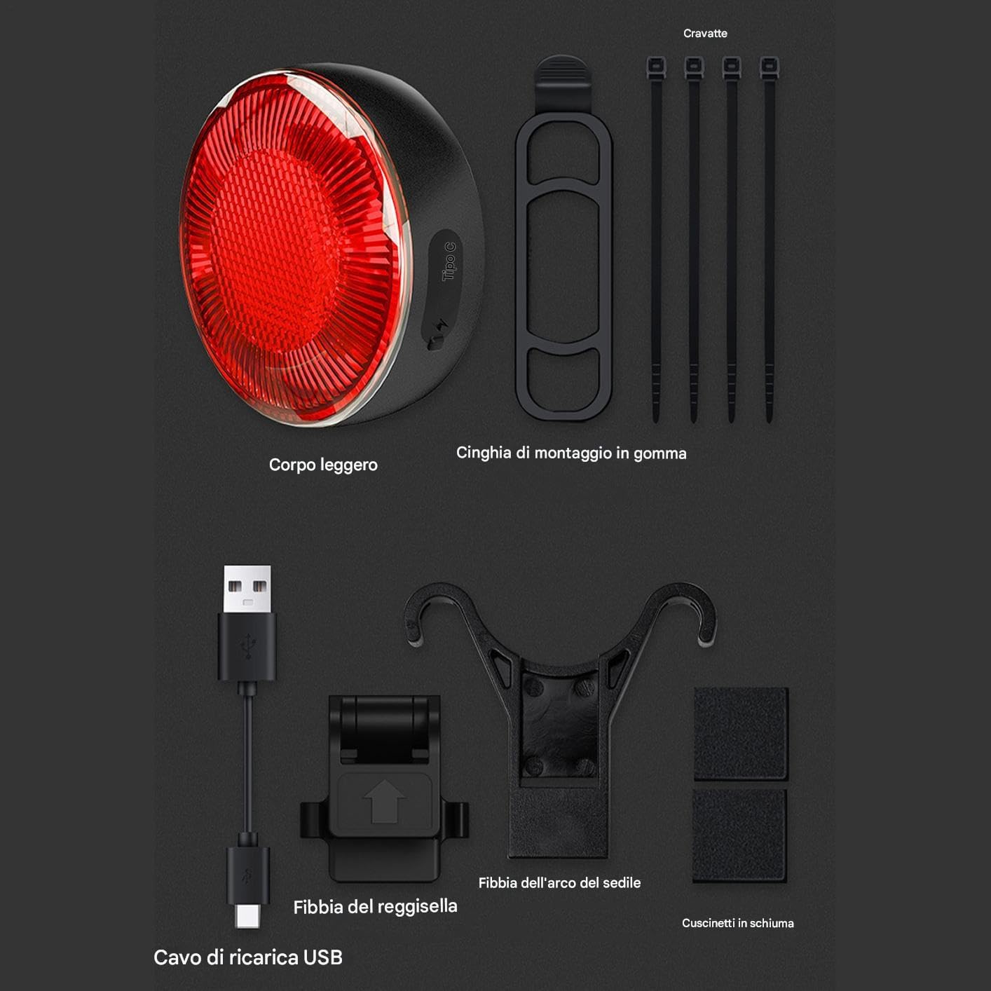 Bike Tail Light - Smart Brake Sensor Light For Bike - Rechargeable Waterproof Taillight With 5 Lighting Modes For Mountain Biking Road Cycling Urban Commuting