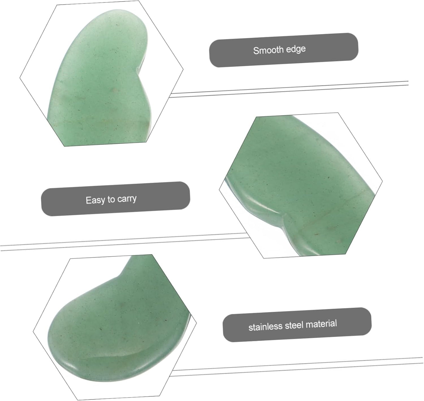 WRITWAA 1 Pezzo Raschietto Di Terapia Strumento Di Massaggio Facciale Tavola Raschiante Muscolo Strumento Di Massaggio Del Cuoio Capelluto Attrezzo Piastra Raschiante Agata Verde