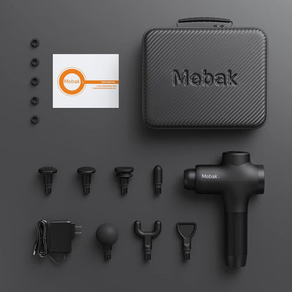 Mebak 3 Professional Muscle Massage Gun Massage Gun Deep Tissue Body Pain Relief Electric Silent Massager 3200RPM 7 Head 5 Speed 12 mm Width