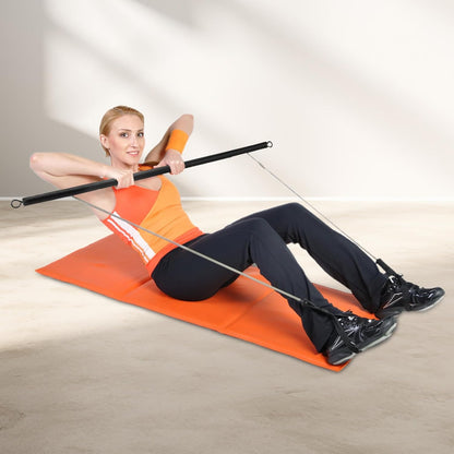 Fitness Bar, Pilates Set, Elastic Strength Trainer Stick, Adjustable Resistance Training Tool, Lightweight with Bands, Portable Gear for Home Camping Outdoor Workout