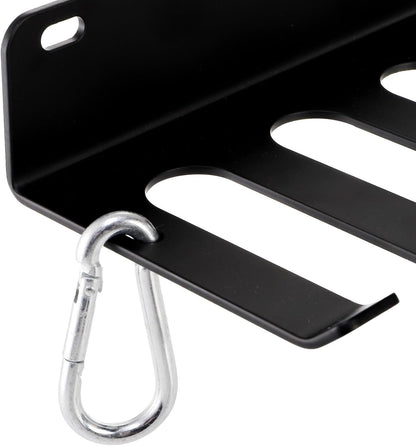 Tebery 9 Hook Home Gym Storage Rack Wall Mount, Fitness Equipment Organizer, Metal Gym Accessory Hanger for Exercise Bands, Jump Ropes, Barbells, Lifting Belts