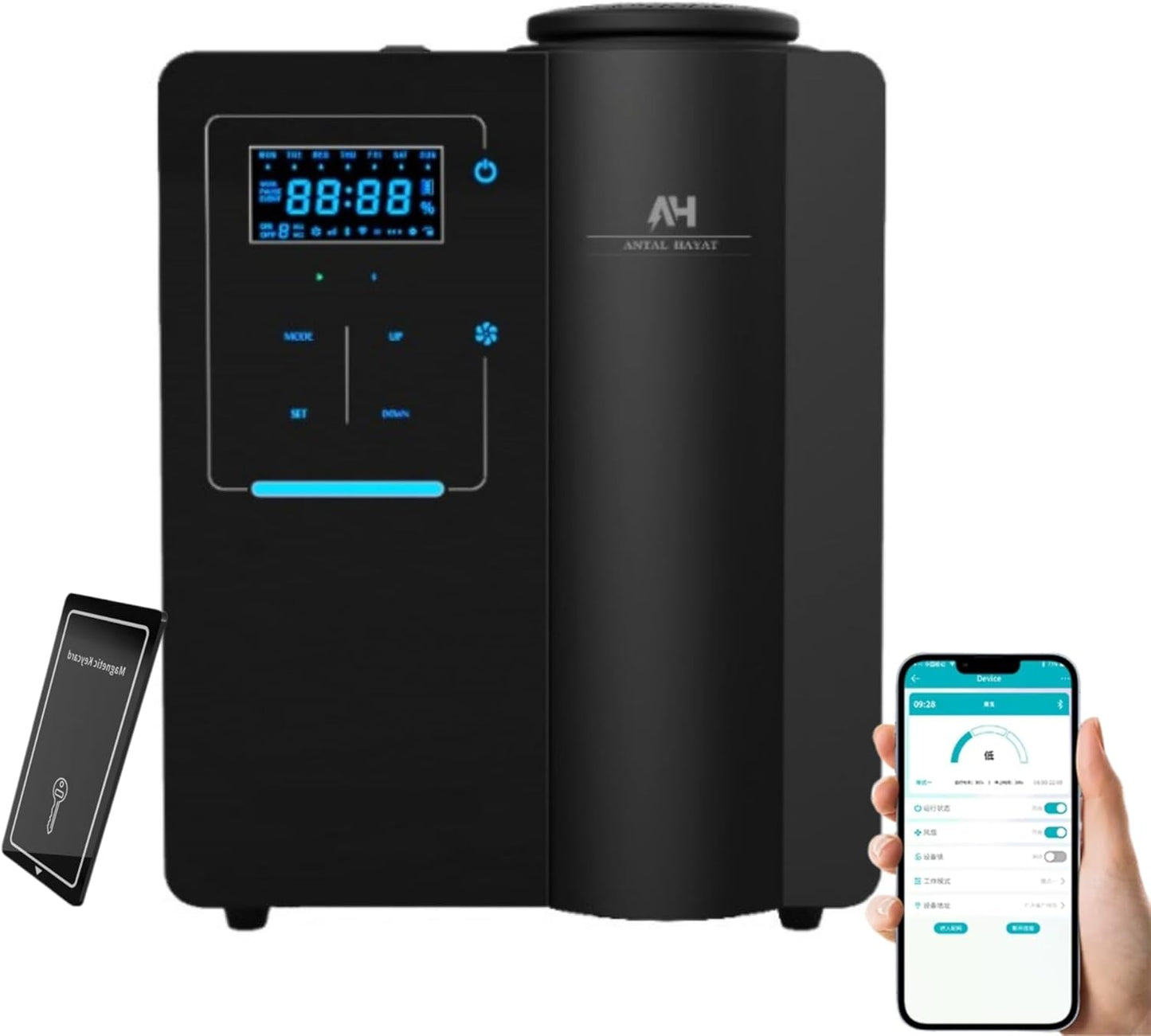 Waterless Air Diffuser - Home Luxury Scent Diffuser - Magnetic Keycard Bluetooth & App Control - Antal Hayat Diffuser - Waterless Diffusers for Home - Difusor Aroma - Aesthetic Essential Oil Diffuser