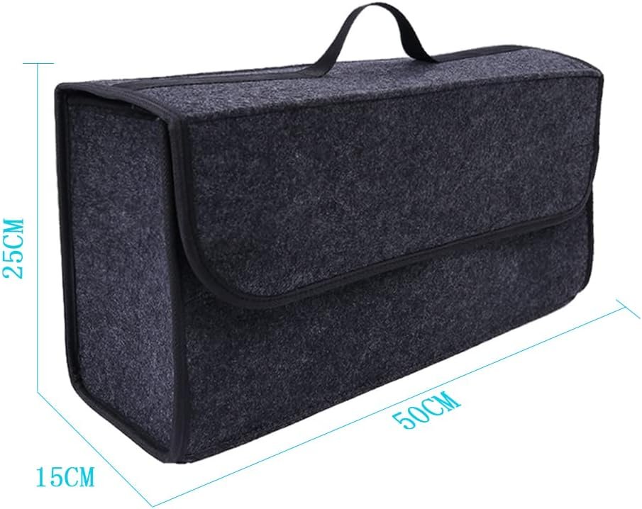 Car Soft Storage Box Trunk Bag Travel Storage Organizer Holder Car Accessories Deep Grey QINQUAN