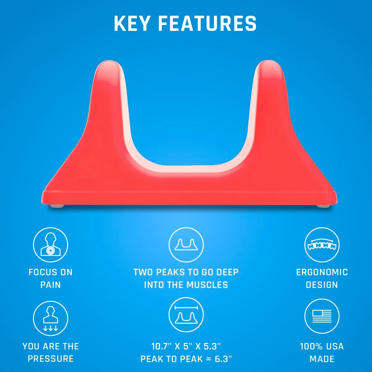 PSO-RITE Psoas Muscle Release and Deep Tissue Massage Tool - Psoas, Back, Hip Flexor Release Tool - Sunset Red
