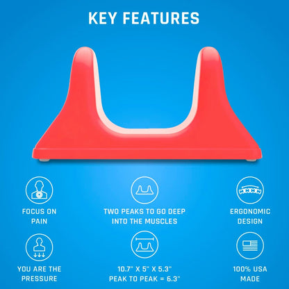 PSO-RITE Psoas Muscle Release and Deep Tissue Massage Tool - Psoas, Back, Hip Flexor Release Tool - Sunset Red