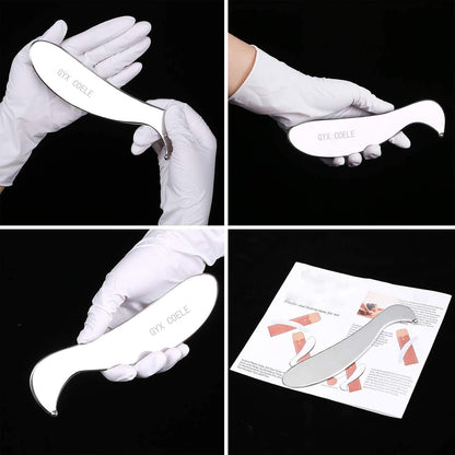 Robulove Medical Grade Stainless Steel Gua Sha Scraping Massage Tool -Stainless Steel GuaSha tool- Body Care Scraping Massage Tool - Relaxing Soft Tissue Tools - Reduce Neck,Back,arm muscle Pain