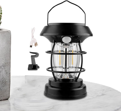 Solar Lantern, Camping Light, Portable Lantern, 4-Mode LED Flashlight, 1200mah, Smart Mode Flexibility, Waterproof Design, Ideal for Tent Gardening and Survival Use, 360g