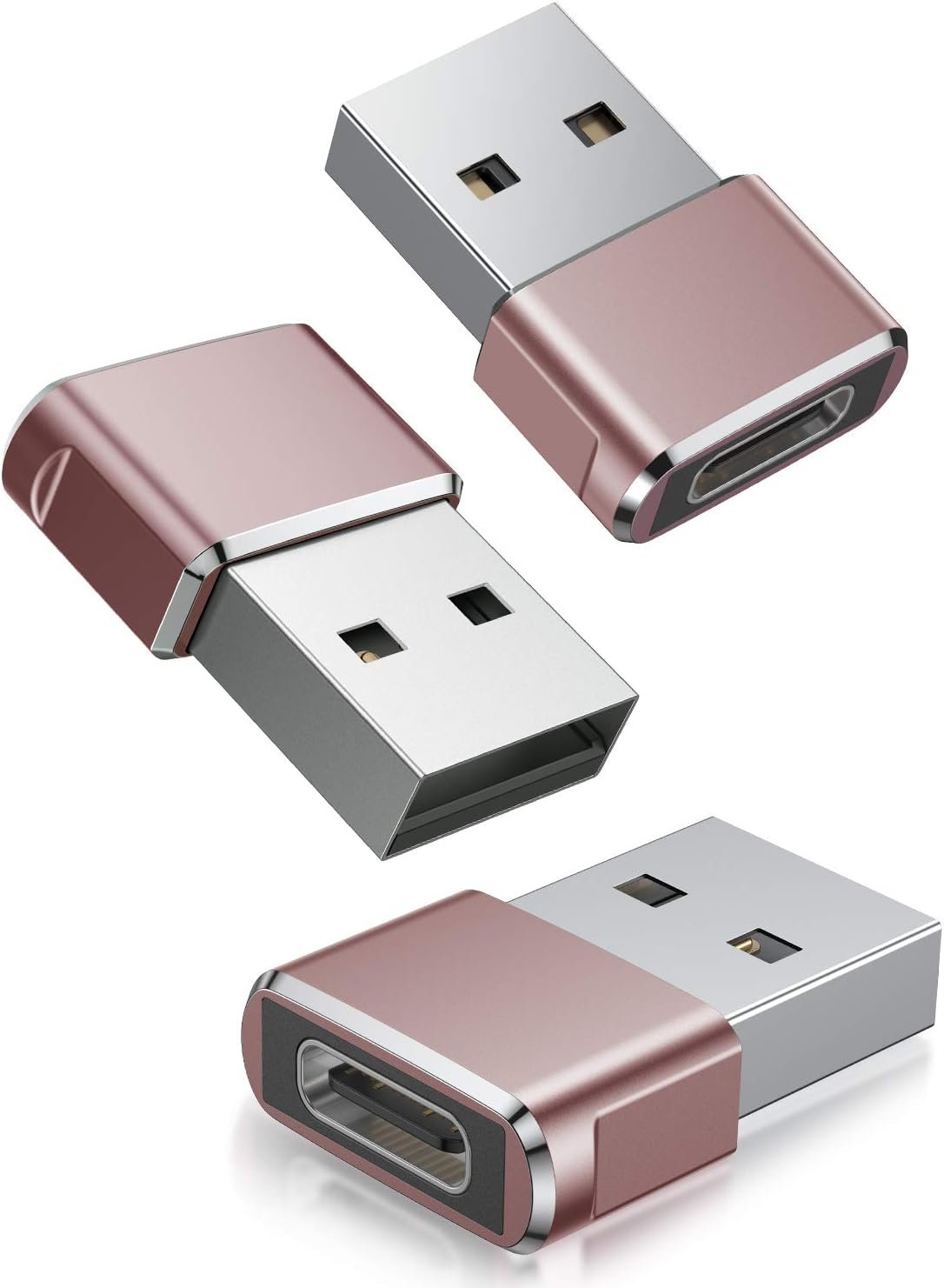 Basesailor USB to USB C Adapter 3Pack,Type C Female A Male Charger Converter for Apple Watch Ultra iWatch 8 7 SE,iPhone 16 15 14 13 12 Pro,Airpods 3,iPad 8th 9th 10th Air 4th 5th Mini 6th Generation