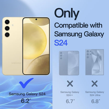 JETech Privacy Screen Protector for Samsung Galaxy S24 5G 6.2-Inch with Camera Lens Protector, NOT FOR S24 FE/S24 Plus/S24 Ultra, Anti-Spy Tempered Glass Film, Fingerprint ID Compatible, 2-Pack Each