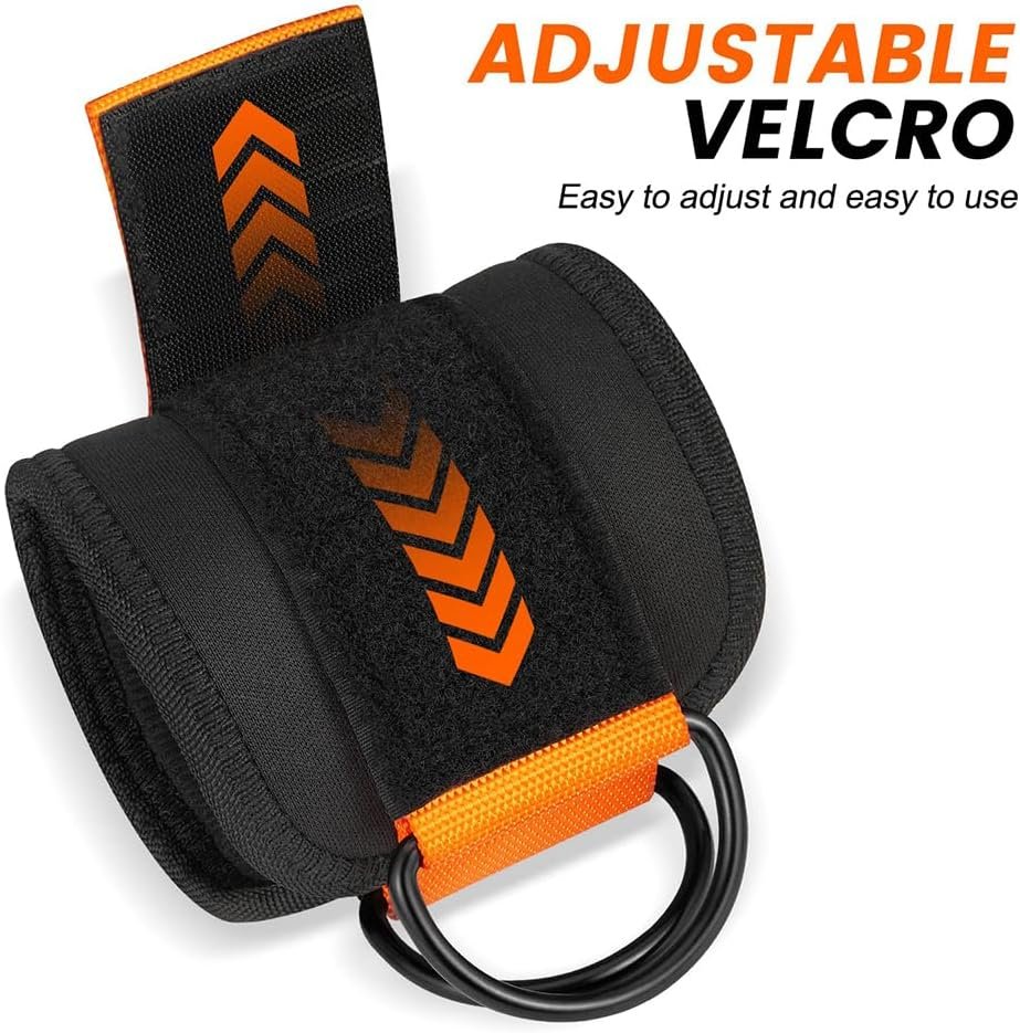 HPYGN Ankle Strap for Cable Machine Attachment, Gym Ankle Cuff for Leg Extensions, Lower Body Exercises, Booty Hip Abductors Exercise for Men Women, A Pair Adjustable Leg Straps with Neoprene Padding