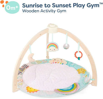 B. Toys- B Wooden Baby Soft Mat - Hanging Sensory Toys - Developmental Activities - Newborn - Sunrise to Sunset Play Gym, Multicoloured, Medium, BX2360C1Z