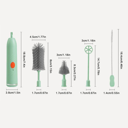 Electric Bottle Cleaner Brush, Waterproof Rechargeable Cleaning Brushes for Baby Bottles, Pump Parts, Teapots, Electric Cup Cleaners Tool, Efficient MultiSurface Scrubber
