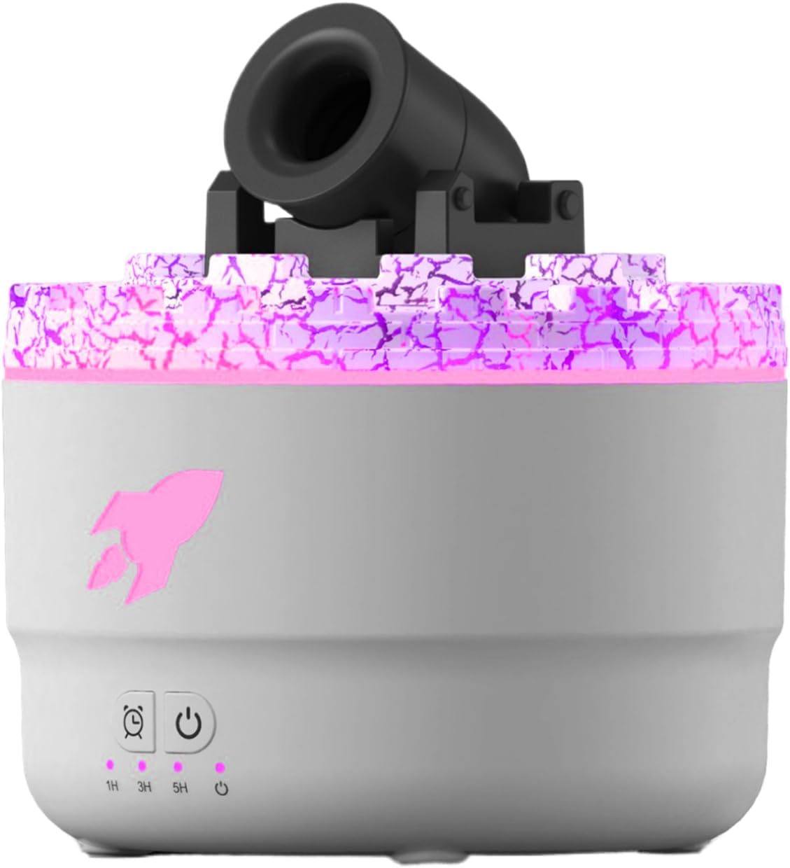 Home Air Diffuser, Turret Fire Mist Humidifiers, Homes Humidifier Diffuser, Flame Airs Diffusers with 7 Color Volcano Light, Timer and Auto-Off Protection for Bedroom Relaxation