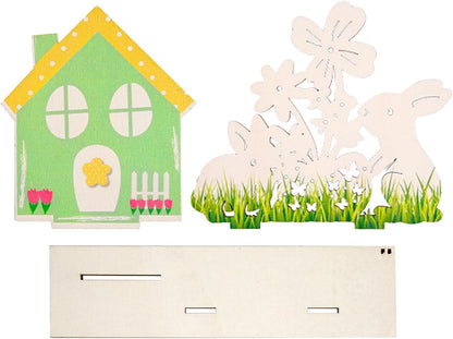 Coniglio Tabletop Centerpieces, Easter Holiday Decor, Easter Table Decorations, Easter Rabbit Decor, Bunny House Easter Wooden Sign Home Decor and Dining Table Centerpiece, Collezione Decoration
