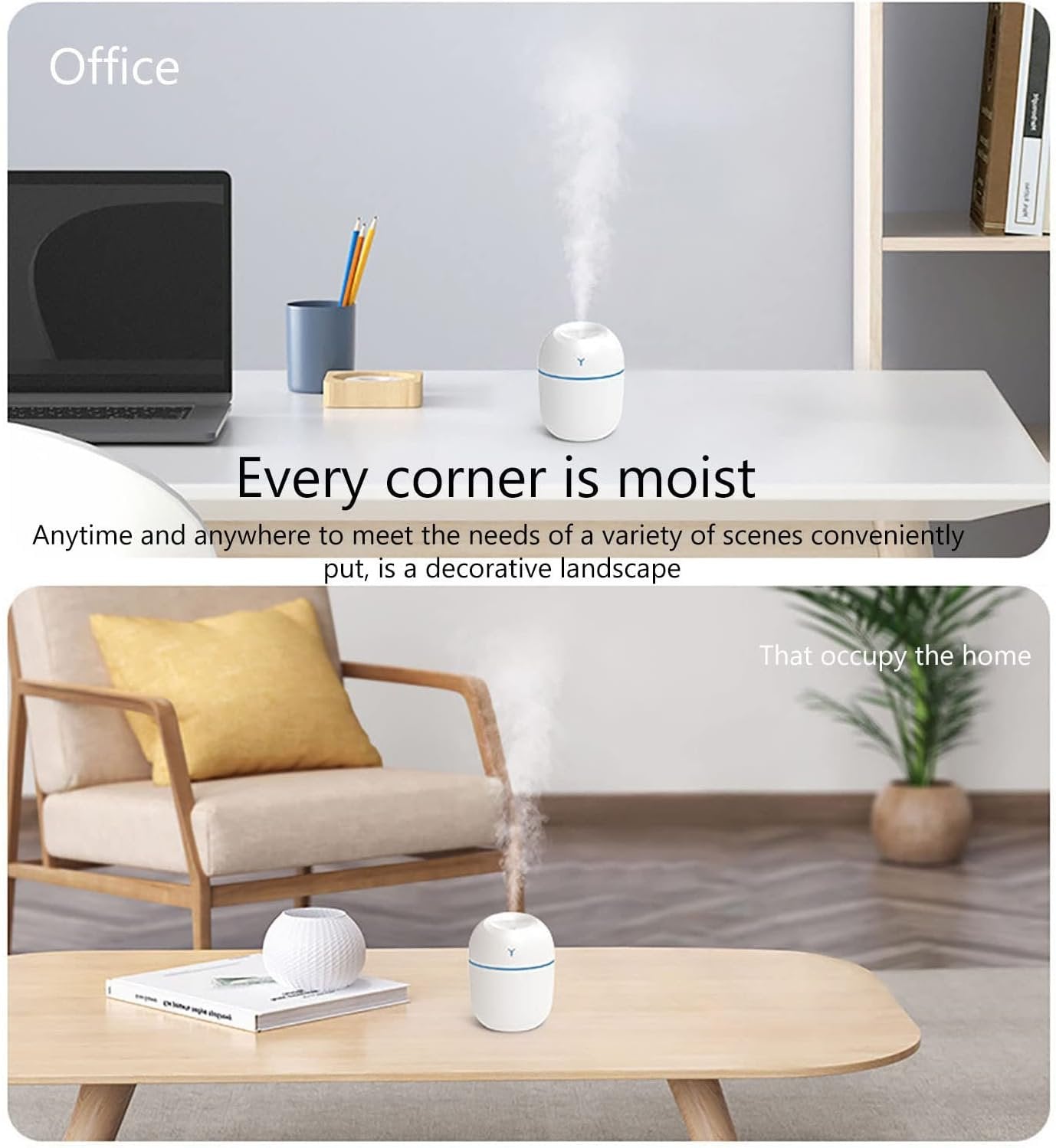 Humidifiers for Bedroom Baby,250ml Easy To Fill & Clean,Quiet Ultrasonic Mini Humidifier with 2 Mist Modes and Color Nightlight,Auto Shut-Off Travel Humidifier for Indoor Plants Nursery Home