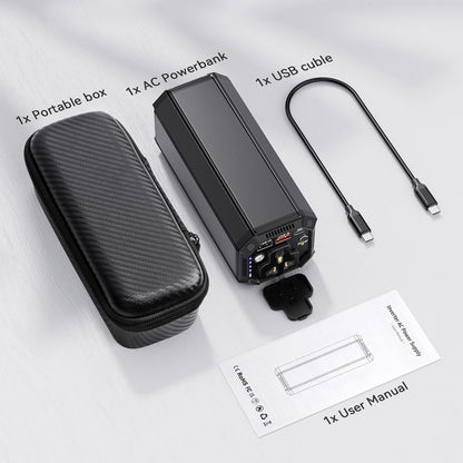 Portable Power Bank with AC Outlet, 100W Portable Laptop Charger, 98Wh/27000mAh High Capacity with 65W PD USB C Laptop Battery Bank, Backup Power Source for Business Travel and Outdoor Activities