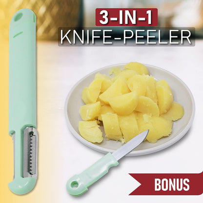 Cook Army Potato Ricer Stainless Steel - Professional 15 Oz Potato Masher Kitchen Tool with 3 Interchangeable Discs, & 3 in-1 Veggie Potato Peeler Gadget. Make Perfect Mashed Potatoes Every Time