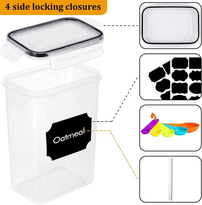 stusgo 42 Pack Airtight Food Storage Containers Set - Cereal Storage Containers for Kitchen Storage & Organisation with Lids & BPA Free Pantry Storage Containers Organiser