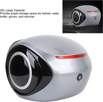 Bauletto per litri, bauletto per moto con serratura di sicurezza, cuscino posteriore, fodera rimovibile e lavabile, bauletto posteriore impermeabile per bici (GRAY)