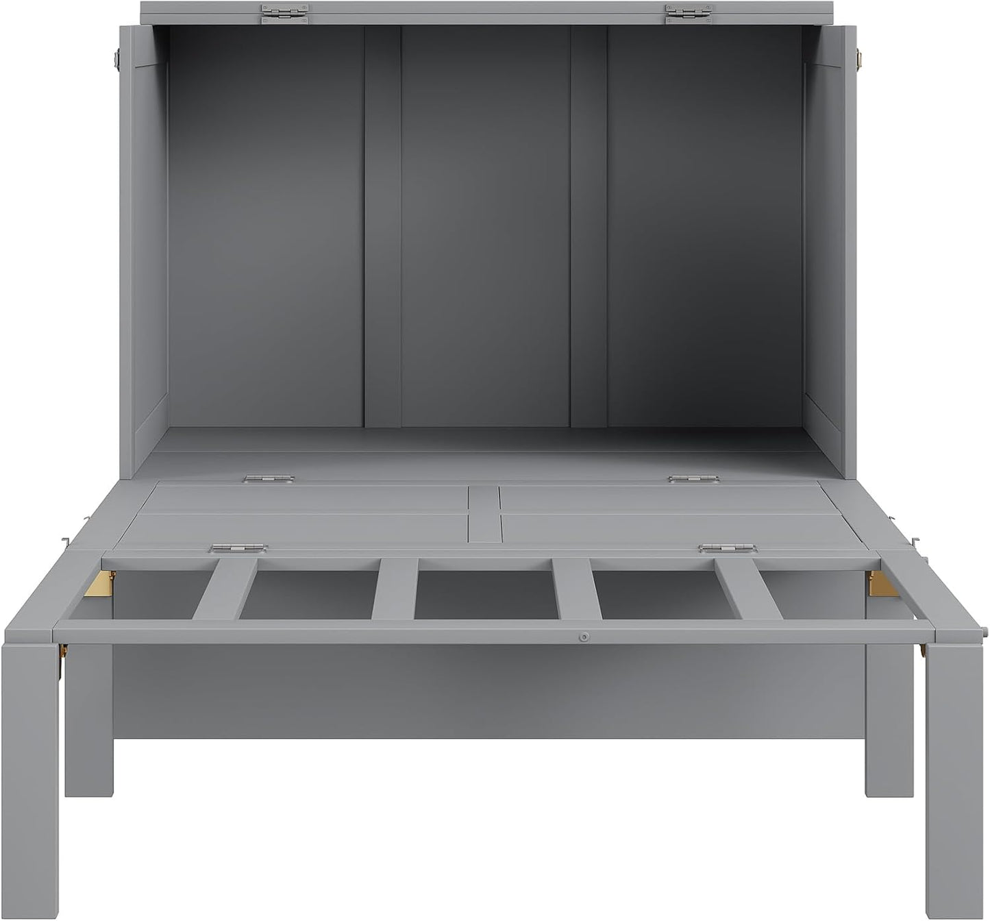 Wyibwy Wardrobe Bed 90 x 200 cm, Wall Mounted Bed with Slatted Frame, Folding Bed, Vertical Wardrobe Bed with Slatted Frame, Children's Bed, Single Bed, Space Saving Furniture, Grey